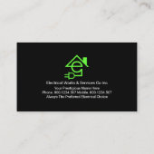 Carte De Visite Intercepting Electric Current Letter-E Electrician (Dos)