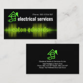 Carte De Visite Intercepting Electric Current Letter-E Electrician (Devant / Derrière)