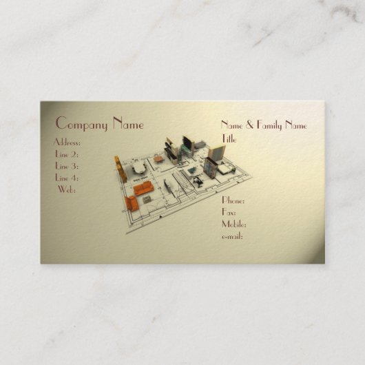 Carte De Visite Intérieur d'architecte (Devant)