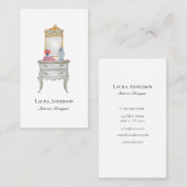 Carte De Visite Intérieur designer Aquarelle mobilier français (Devant / Derrière)