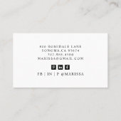 Carte De Visite Intérieur Designer Rustique Aquarelle Scène cuisin (Dos)