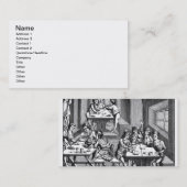 Carte De Visite Intérieur d'une hôtellerie, après une gravure sur (Devant / Derrière)