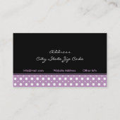 Carte De Visite Intérieur en pois blanc violet noir (Dos)