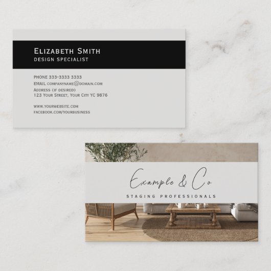 Carte de visite, Intérieur Rustique (Devant / Derrière)