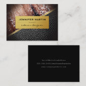 Carte De Visite Intérieur Rustique Motif de points métalliques or (Devant / Derrière)