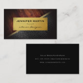 Carte De Visite Intérieur Rustique Motif de points métalliques or (Devant / Derrière)