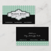 Carte De Visite Intérieurs de pois blanc vert menthe noire (Devant / Derrière)