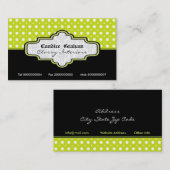 Carte De Visite Intérieurs de pois blancs de citron vert noir (Devant / Derrière)