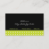 Carte De Visite Intérieurs de pois blancs de citron vert noir (Dos)