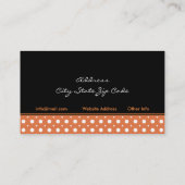 Carte De Visite Intérieurs de pois blancs orange noir (Dos)