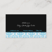 Carte De Visite Intérieurs noirs turquoise blanc damassé (Dos)