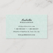 Carte De Visite INTÉRIEURS textiles modernes et élégants damask me (Dos)