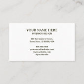 Carte De Visite Interior Design Chic Pastel Wood Texture (Dos)