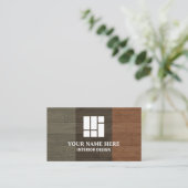 Carte De Visite Interior Design Modern Wood Texture Aesthetic (Debout devant)