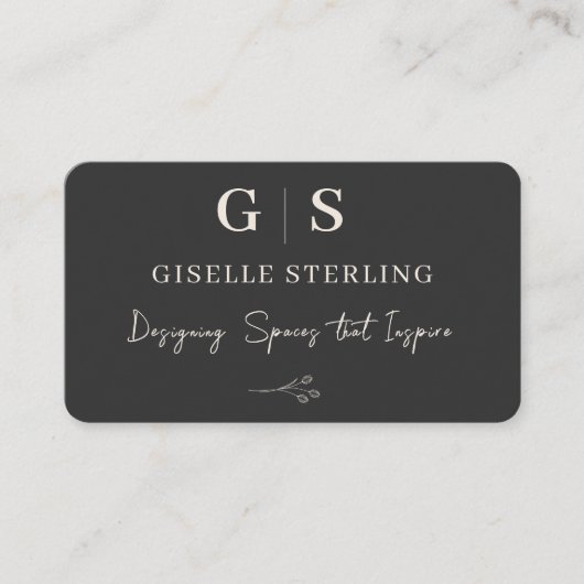 Carte De Visite Interior Designer Black Professional (Devant)