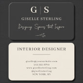 Carte De Visite Interior Designer Black Professional