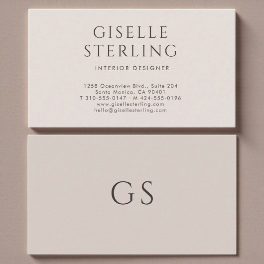 Carte De Visite Interior Designer Luxury Neutral Modern Elegant
