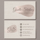 Carte De Visite Interior Designer Neutral Beige Linen Abstract