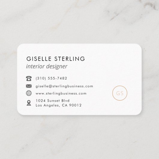 Carte De Visite Interior Designer Professional (Dos)