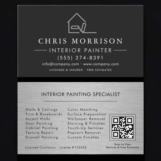 Carte De Visite Interior Painting QR Code Professional