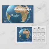 Carte de visite international /2012 Cldr de globe (Devant / Derrière)