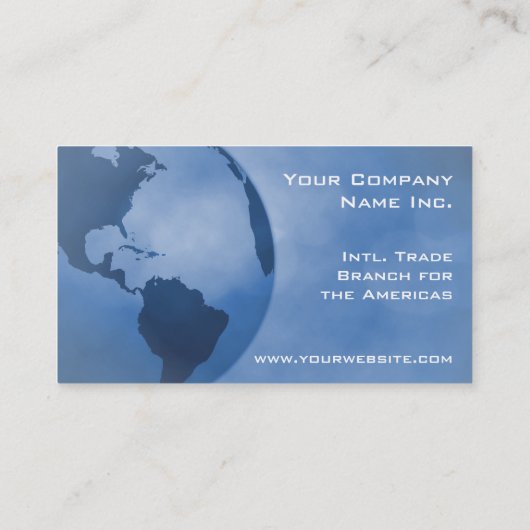 Carte De Visite International Business Amériques Blue Global (Dos)