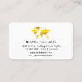 Carte De Visite International Travel Agent World Map Gold Parties  (Dos)