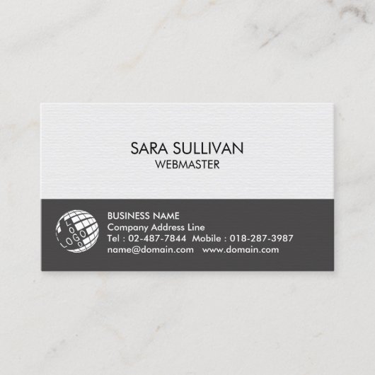 Carte de visite Internet pour webmaster (Devant)
