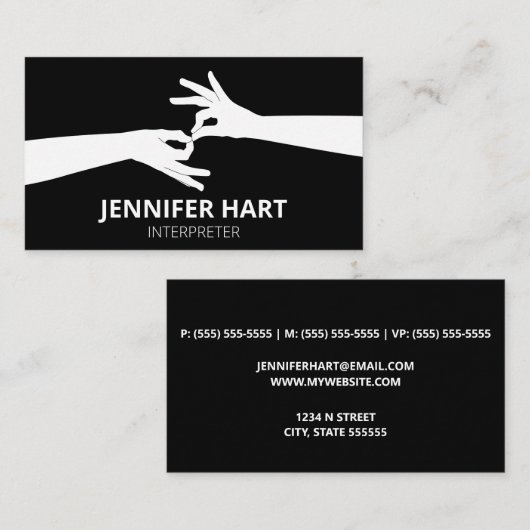 Carte De Visite Interprète (Devant / Derrière)
