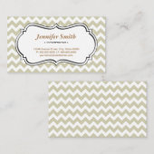 Carte De Visite Interprète - Chevron Simple Jasmine (Devant / Derrière)