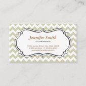 Carte De Visite Interprète - Chevron Simple Jasmine (Devant)