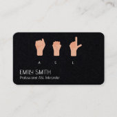 Carte De Visite Interprète de traducteur ASL (Devant)