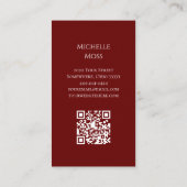 Carte De Visite Interprète de violon musical QR code élégant (Dos)
