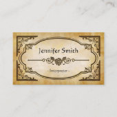 Carte De Visite Interprète - Élégant Vintage (Devant)