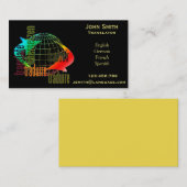 Carte De Visite Interprète indépendant de langue de traducteur (Devant / Derrière)