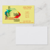 Carte De Visite Interprète indépendant de langue de traducteur (Devant / Derrière)
