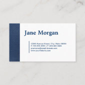 Carte De Visite Interprète - Motif bleu Monogramme dentelle (Dos)