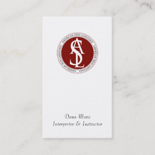 Carte De Visite Interprète typographique rouge