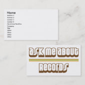 Carte De Visite Interrogez-moi au sujet des disques (Devant / Derrière)