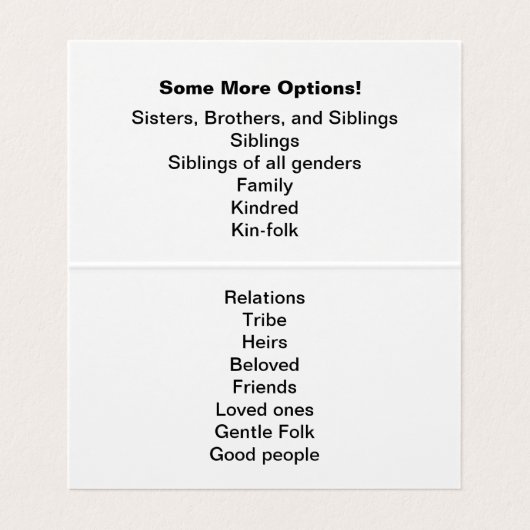 Carte De Visite Intervention w/suggestions de "frères et de (Intérieur déplié)