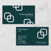 Carte De Visite Interverrouillage Carré 3d - Blanc sur Vert foncé (Devant / Derrière)