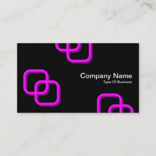 Carte De Visite Interverrouillage Carré 3d - Magenta sur noir