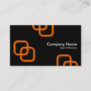 Carte De Visite Interverrouillage Carré 3d - orange sur noir