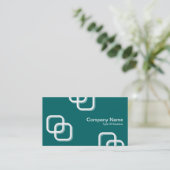 Carte De Visite Interverrouillage Carrés 3d - Blanc sur Moss Green (Debout devant)