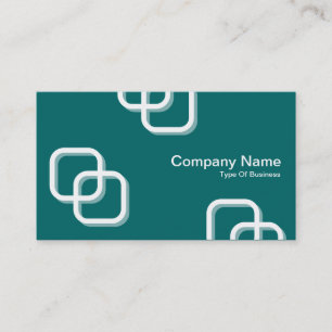 Carte De Visite Interverrouillage Carrés 3d - Blanc sur Moss Green