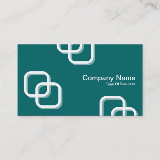 Carte De Visite Interverrouillage Carrés 3d - Blanc sur Moss Green (Devant)