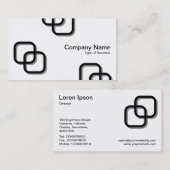 Carte De Visite Interverrouillage des Carrés 3d - Noir sur Blanc (Devant / Derrière)