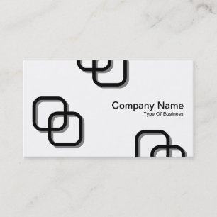 Carte De Visite Interverrouillage des Carrés 3d - Noir sur Blanc
