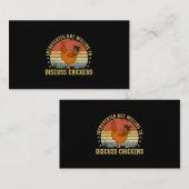 Carte De Visite Introverted Mais Prêt À Discuter De Poulets Drôle (Devant / Derrière)