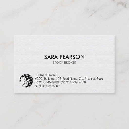 Carte De Visite Investissement boursier simple (Devant)